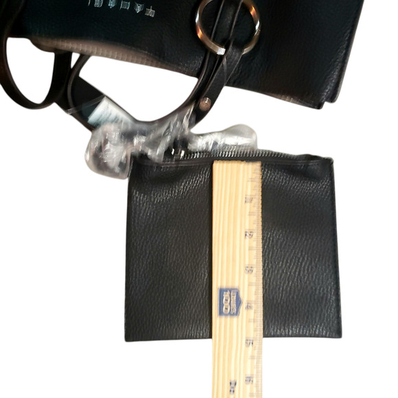 Tahari NWT Pebbled Shoulder Bag Wristlet Black Travel Tote Structured Elegant - Picture 14 of 14